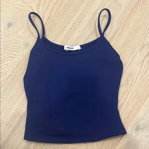 Navy Blue Crop Fitted Camisole